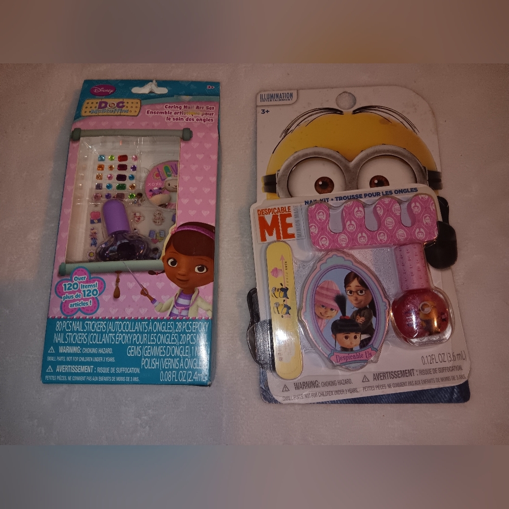 NWOT Disney and Despicable Me Nail Kits Lot of 2